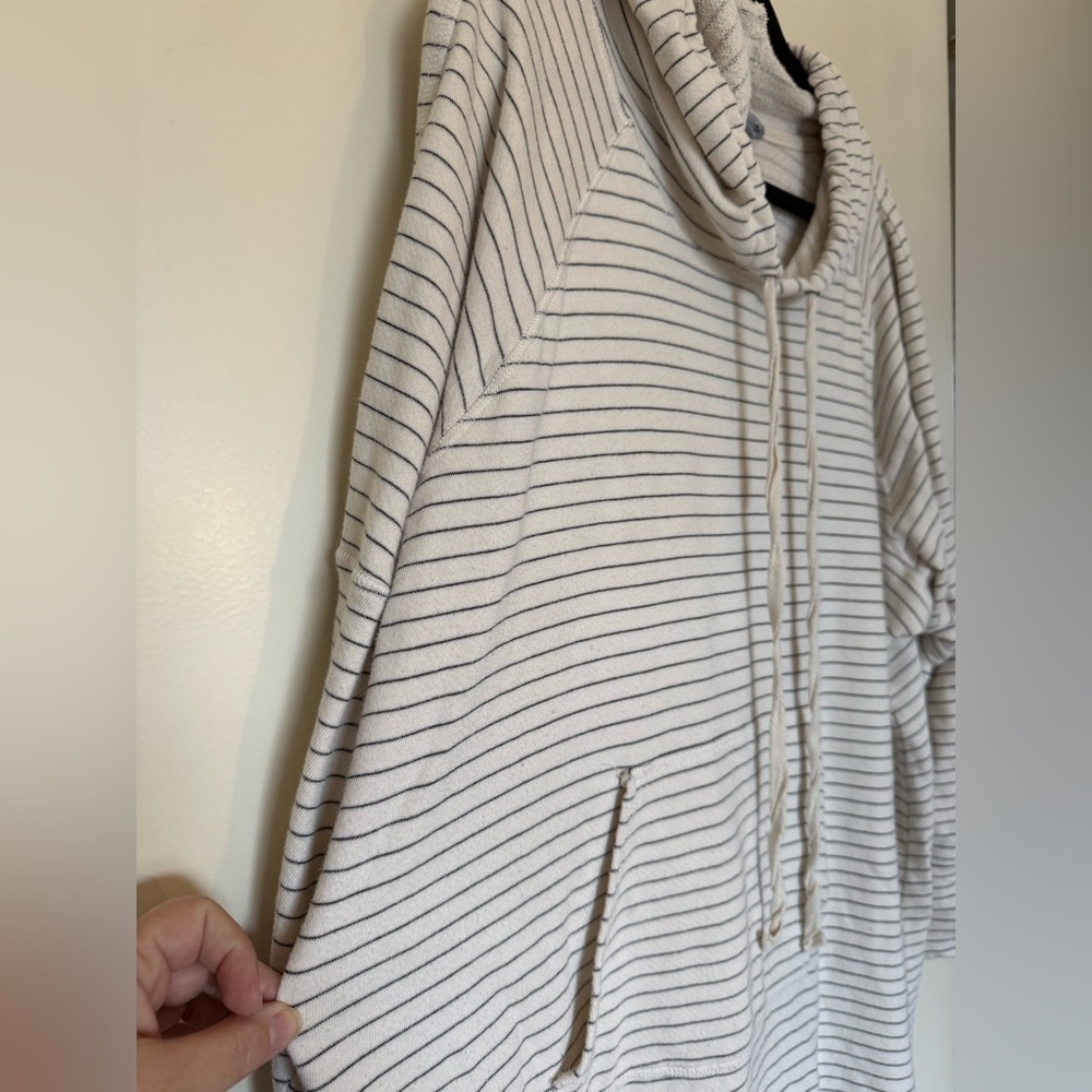 Caslon French Terry Hooded Stripe Dress with Kangaroo Pocket in Size 3X - Picture 4 of 12